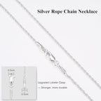 IEFWELL S925 Sterling Silver Chain Necklace for Women - 1.5mm Sterling Silver Twisted Rope Chains, Hypoallergenic Soft Sturdy Necklace 16 18 20 22 24 26 Inches Jewelry Gifts for Women Men - size: 22 Inch