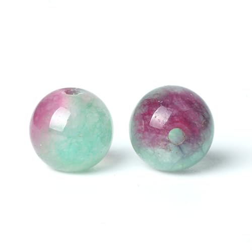 100Pcs Natural Stone 6mm Green Red Jasper Round Loose Gemstone Energy Healing Beads Hole Size 1mm DIY Smooth Beads for Bracelet Necklace Earrings Jewelry Making - color: Green Red Jasper, size: 6mm
