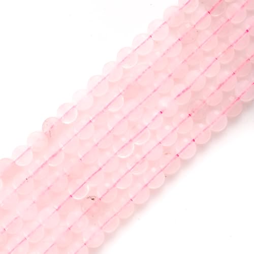 6mm Faceted Natural Rose Quartz Stone Beads Coin Disc Gemstone Spacer Beads for Jewelry Making DIY Bracelet Necklace - color: Rose Quartz