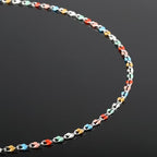 YOUBEIYEE 2 Meters Silver Plated Jewelry Making Chains Bulk Mixed Color Enamel Chain Handmade Women Necklace Bracelet DIY Jewelry Supplies Findings - color: Light Colorful