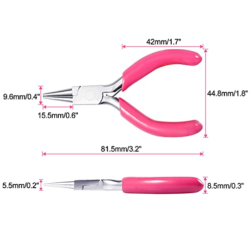 SPEEDWOX Mini Round Nose Pink PVC Handle Pliers - 3" Jewelry Making & Wire Wrapping DIY Craft Hobby Supplies - style: 3" Round Nose Pliers