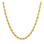 14K Yellow Solid Gold 1.5mm、2mm、3.2mm and 4.2mm Twisted Rope Chain Necklace, Ideal Gift for Women And Men(Lengths from 16 to 36 Inches) - size: 24inch