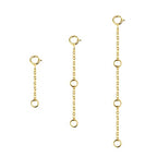 Necklace Extenders Durable 14K Gold Plated Solid Brass Necklace Bracelet Anklet Extender Extension Chains（1 2 3 inch） - color: A-14K Gold