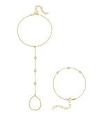 adoyi Gold Bracelets for Women, 14K Gold Plated Stackable Bracelet Stack Set Adjustable Charm Paperclip Chain Cuban Link Layered Waterproof Jewelry Sets Gifts for Womens - color: Gold Style B