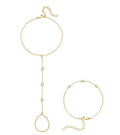 adoyi Gold Bracelets for Women, 14K Gold Plated Stackable Bracelet Stack Set Adjustable Charm Paperclip Chain Cuban Link Layered Waterproof Jewelry Sets Gifts for Womens - color: Gold Style B
