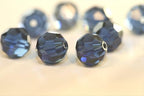 100pcs Adabele Austrian 4mm (0.16 Inch) Small Faceted Loose Round Crystal Beads Dark Indigo Blue Compatible with 5000 Swarovski Crystals Preciosa SS2R-420 - color: Dark Indigo/Blue, size: 4mm Small (100pcs)