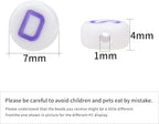 Purple Letter Beads Alphabet Letters White Round Bead, 4x7mm 1200pcs, Flat Letter Beads Purple Friendship Bracelets Making Kit Beads for Bracelets Purple Beads with Box - color: Purple Letter White Bead, size: 4×7mm(Round)