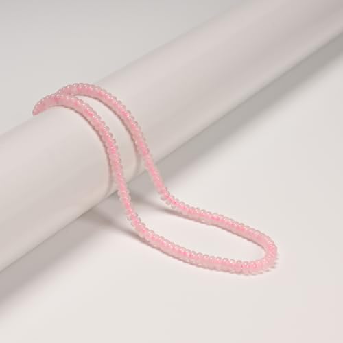 ICAI 2x4mm Natural Rondelle Beads – Loose Gemstone Spacers for DIY Jewelry Making (Rose Quartz) - color: Natural Rose Quartz, size: 2x4