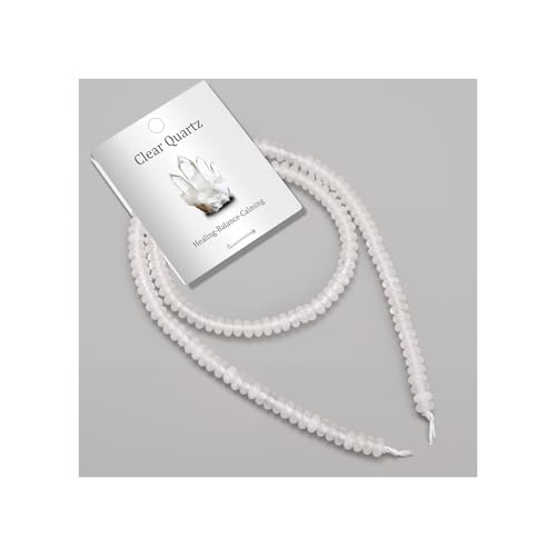 1 Strand 2x4mm Rondelle Beads for Jewelry Making Natural Stone Beads Loose Flat Spacer Abacus Gemstone Bead for Bracelet Necklace Crafts Clear Quartz - color: Clear Quartz, size: 2x4