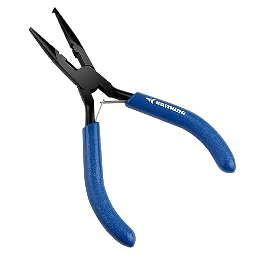 KastKing Intimidator Fishing Pliers, Corrosion Resistant Polymer Coated Fishing Tools, Tungsten Carbide Cutters, Saltwater Resistant Fishing Gear - color: A:5" Split Ring Nose