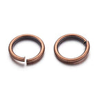 KISSITTY 50g Red Copper Plated Brass Open Jump Rings 8x1mm Round Chainmail Jewelry Making Connectors (About 360pcs) - color: Red Copper#8mm