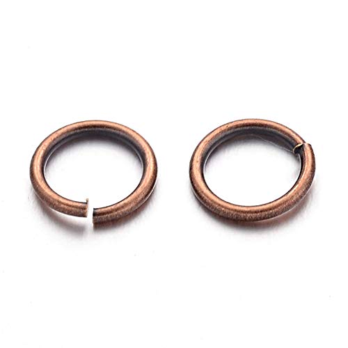 KISSITTY 50g Red Copper Plated Brass Open Jump Rings 8x1mm Round Chainmail Jewelry Making Connectors (About 360pcs) - color: Red Copper#8mm