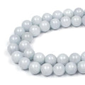 MJDCB Natural Round Aquamarine Gemstone Spacer Loose Beads Spacer Beads for DIY Jewelry Making Strand 15" - color: A+ Aquamarine, size: 6mm