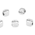 40pcs I Believe Large Hole Loose Beads (4.5mm Hole) Antique Silver Metal Spacer for DIY Craft Jewelry Making MEC-C2 - size: Believe Bead