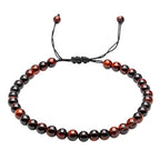 Amazing Gemstone Crystal Anklet Ankle Bracelets for Women - Waterproof Beaded Healing Crystal Anklets, Plus Size Chakra Gemstone Bead Anklet - color: Red Tiger Eye, style: Plain