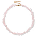 Raw Crystal Necklaces for Women 5-8mm Handmade Natural Stone Necklace Beaded Choker Necklace Healing Crystal Necklace Gemstone Necklace Raw Crystal Beaded Necklace for Her - style: Rose Quartz