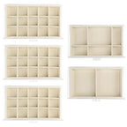 Watpot Acrylic Jewelry Box with 5 Drawers, Clear Earring Storage Organizer Display Case for Women Girls, Beige - color: Beige 5 Layers