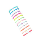 COLORFUL BLING 5-12Pcs Bohemian Love Heart Bead Bracelets for Women Vinyl Disc Heishi Surfer Stackable Stretch Bracelet Summer Beach Boho Jewelry - color: 12pcs round heart