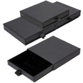 4 Pcs Jewelry Gift Box, 3.5×3.5x0.7Inch Cardboard Jewelry Boxes, Fancy Necklace Bracelet Earring Drawer Organizer Box, Kraft Empty Jewellery Boxes for Necklace Ring Earring Display Box(Black) - color: Black