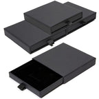 4 Pcs Jewelry Gift Box, 3.5×3.5x0.7Inch Cardboard Jewelry Boxes, Fancy Necklace Bracelet Earring Drawer Organizer Box, Kraft Empty Jewellery Boxes for Necklace Ring Earring Display Box(Black) - color: Black