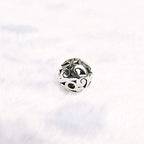 Wixine 20Pcs 12mm Tibetan Silver Carved Patterned Hollow Connector Round Spacer Charm Beads