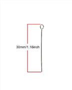 Shapenty 200PCS Mini Metal Wire Eyepins Beading Small Open Eye Head Pins Needles Bulk for DIY Craft Bead Earring Pendant Necklace Bracelet Jewelry Charm Finding Making (30mm/1.18Inch, Silver) - color: Silver, size: 30 mm