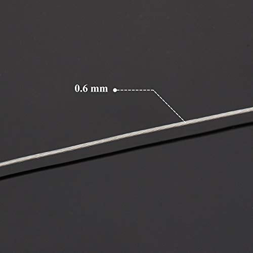BENECREAT Stainless Steel Beading Wire - 7 Strands 0.6mm, 130FT Tarnish Resistant String for Necklace, Bracelet Making - Jewelry Crafting Supplies - color: Stainless Steel, size: 0.6mm - 7 Strands