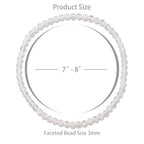 Healing Crystal Bracelet Clear Quartz Faceted Beaded Bracelets for Women Men 3mm Natural Stone Adjustable Handmade Stretch Bracelet Reiki Spiritual Jewelry Fashion Gifts - color: Clear Quartz