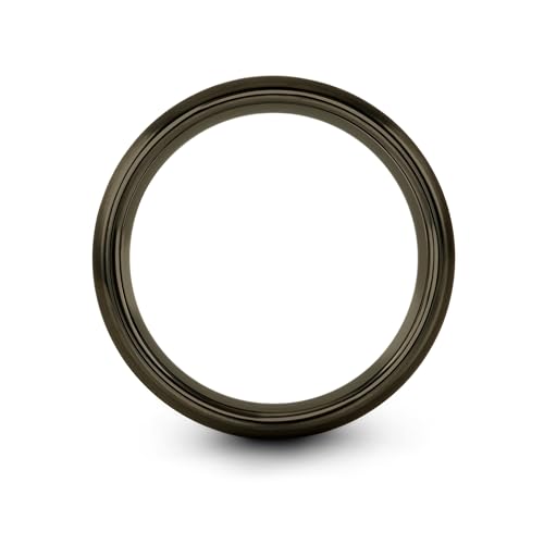 Chain Tool Ring - Gift for Cyclist - 8mm - Band - Gunmetal Black Silver - Personalized Custom Engraving - Men Women - Anniversary Engagement Wedding - Tungsten Carbide - Flat Dome Bevel - color: 05 - Gunmetal Grey Tungsten