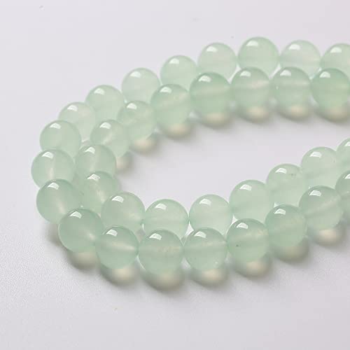 4mm 90pcs Natural Green Jade Chalcedony Beads Energy Healing Power Stone Beads for Jewelry Making Round Loose Beads DIY Bracelet 15" (Green Jade, 4mm) - color: Green Jade, size: 4mm