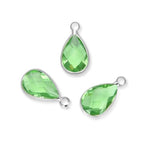Adabele Grade A Birthstone Pendant Drop 11mm 14mm 16mm Sterling Silver Plated For Personalized Earrings Bracelet Necklace Anklet Pendant Keychain Craft Jewelry Making - color: August (peridot green), size: 11mm Long - 30pcs