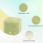 Jewelry Ring Box Small Travel Jewelry Box, Velvet Wedding Ring Box for Business, Engagement, Wedding, Bridesmaid and Mother's Day - Green - color: Ring Box-Green