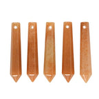 50mm Natural Orange Aventurine Hexagonal Wand Jewelry Making Crystal Pointed Chakra Reiki Healing Beads 2mm Hole Drilled(Pack of 5) - color: Orange Aventurine
