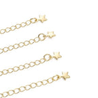 BEADIA 14K Gold Plated Extender Chains 75mm 20pcs 3D Star Extension Tail Chains for Jewelry Making Findings - color: 3D Star