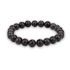 Crystal Vibe 8mm Beaded Bracelets For Women Men - Healing Crystal Bracelet - Adjustable Size - color: shungite