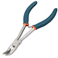 Long Reach Bent Nose Pliers for Jewelry Making 6 Inches Mini Bent Nose Pliers with Cutter Split Ring Jewelers Pliers Curved Needle Nose Pliers for Crafting and Repair Supplies - style: Bent Nose Pliers Serrated Jaws