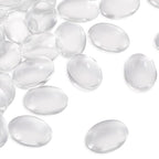 Craftdady 200Pcs Transparent Oval Glass Cabochons 20x15mm Clear Glass Flat Back Dome Tile Cabochon Covers for Photo Pendant Jewelry Making - color: Transparent Clear, size: 20x15mm Oval