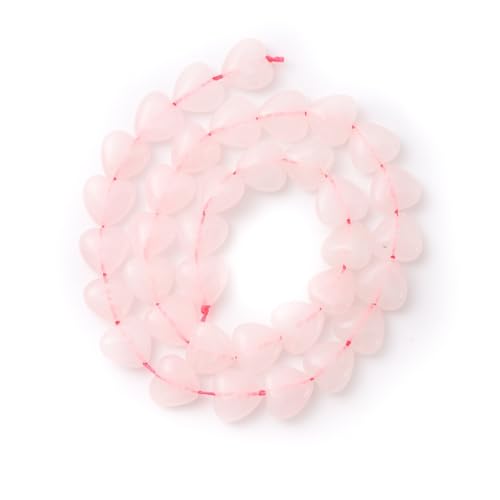 10mm Natural Rose Quartz Stone Beads Heart Shape DIY Loose Gemstone Energy Healing Crystal Charms for Jewelry Making Handmade - color: Rose Quartz