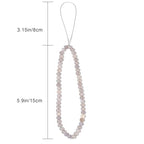 Semi-Precious Gem Stones Beaded Phone Charm Cell Phone Lanyard Wrist Strap Handmade Natural Gemstone Phone Chain string - color: Gray agate