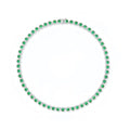 Gemsme 18K White Gold Plated Halo Necklace 5.0mm Round Cubic Zirconia Classic Tennis Necklace - color: White Gold - Green, size: 18 Inch
