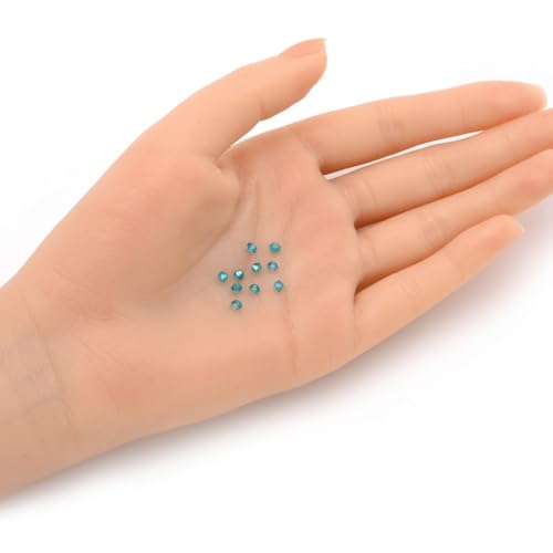 100pcs Authentic Preciosa 3mm (0.12 Inch) Small Faceted Bicone Crystal Loose Beads Blue Zircon AB Compatible with Swarovski Elements Crystals for Jewelry Making Pre-B366 - color: Blue Zircon AB, size: 3mm (0.12 Inch) - 100pcs
