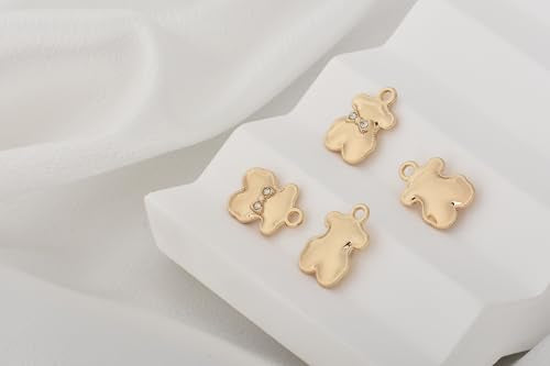Pack of 20 Rhinestone Charms Gold Plated Pendants Pave Crystal Accessories for Necklace Bracelet Jewelry Making DIY Crafting - color: (Leathery Bear Bag)VID65401