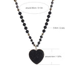 Long Necklaces for Women Boho, Oval Waterdrop Turquoise Pendant, Natural Stone Beaded, Handmade,Vintage & Elegance, Boho Fashion Charm Beaded Necklace for Women - style: K-Lava Rock Pendant