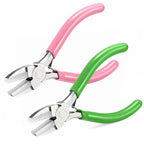 Mudder 2 Packs Nylon Nose Pliers Double Nylon Pliers Carbon Steel Jewelry DIY Tools for Beading Looping Shaping Wire Jewelry Making and Other Crafts, 5.3 Inch(Pink, Green) - color: Pink, Green