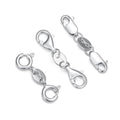 925 Sterling Silver Lobster Clasp for DIY Necklace Bracelet Jewelry Making, Double Spring Clasp with Closed Jump Rings, Necklace Extender Clasp Connector Bracelet Extension (Style 12) - style: Style 12