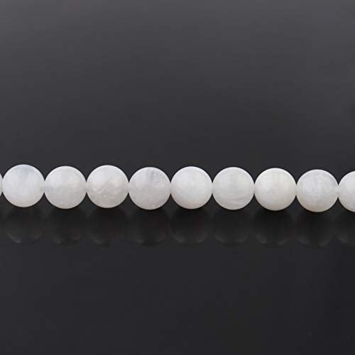Natural Stone Beads 6mm White Moonstone Polished Round Smooth Gemstone Beads for Jewelry Making 15 Inch(White Moonstone,6mm) - color: Moonstone, size: 6mm