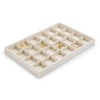 24 Girds Linen Jewelry Tray Earring Organizer Tray Ring Earrings Holder Jewelry Drawer Organizer Storage Display (White) - size: 24 Grid