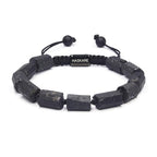 HASKARE Natural Stone Tourmaline Crystal Bracelets for Men, Protection Crystals Raw Black Tourmaline Beads Bracelet, Mens Energy Healing Bracelets for Anxiety, Handmade Beaded Bracelet Gifts for Men