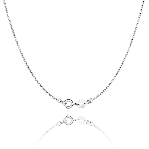 Jewlpire 925 Sterling Silver Chain Necklace Chain for Women 1.1mm Cable Chains Necklace Upgraded Spring-Ring Clasp - Thin & Sturdy Women's Chains Necklaces 14 16 18 20 22 24 Inch - color: 925 Sterling Silver, size: 22 Inch