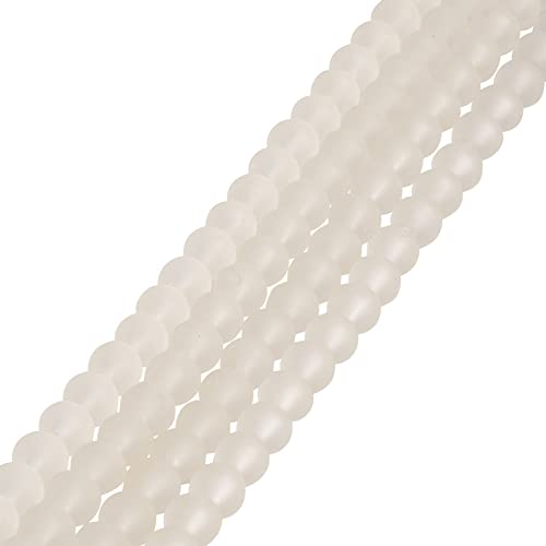 FASHEWELRY 200Pcs Transparent Frosted Glass Bead 4mm Matte Crystal Glass Loose Beads for DIY Jewelry Making (Light Goldenrod Yellow) - color: Light Goldenrod Yellow